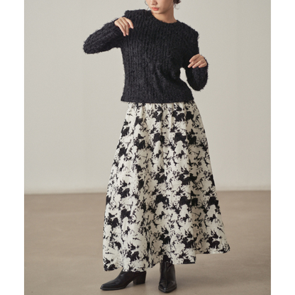 【2color】 レースフリンジ スリムフィットトップス X-433