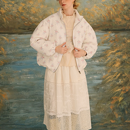 レース＆刺繍コットンブラウス 《Z00623》