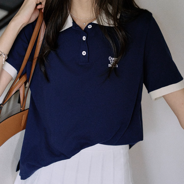 配色襟が映えるロゴ刺繍ポロシャツ《Z01110》