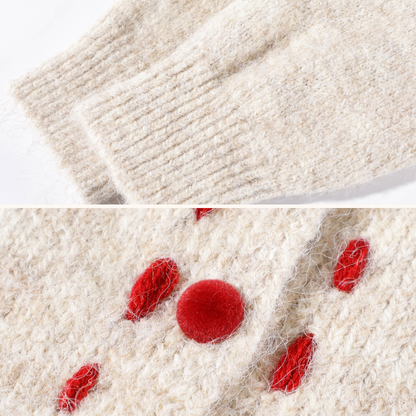 【3color】冬いろステッチと小さなまるボタン《Z01167》