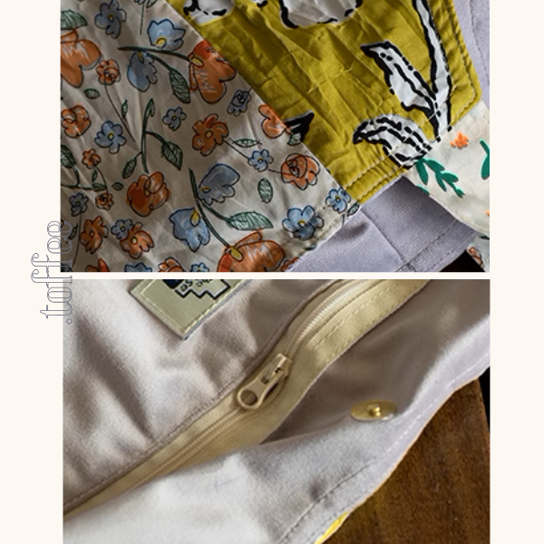 パッチワーク風花柄トートバッグ《Z00955》