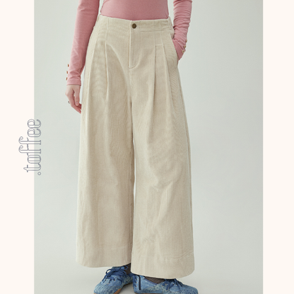 【2color】コーデュロイハイウエストワイドパンツ　《Z00734》