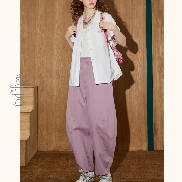 ハイウエストカジュアルワイドパンツ《Z01017》