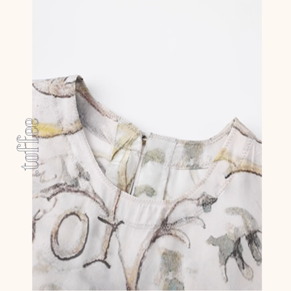 淡彩タッチミディワンピース《Z01037》