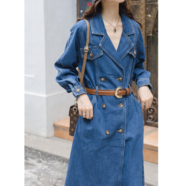 ダブルブレストデニムワンピース AU-325
