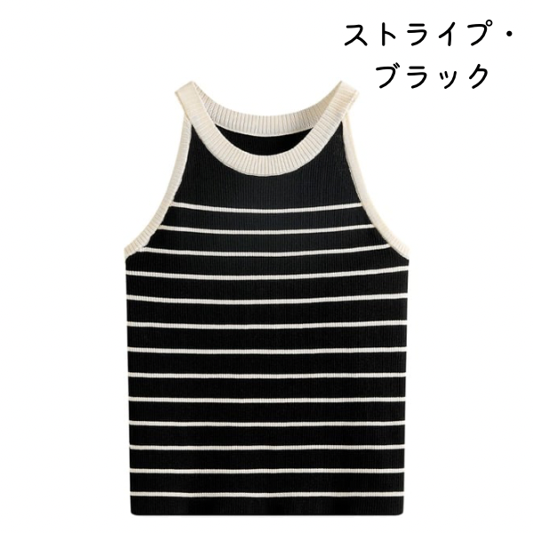 【5color】 ホルターネックニットトップ Z00206