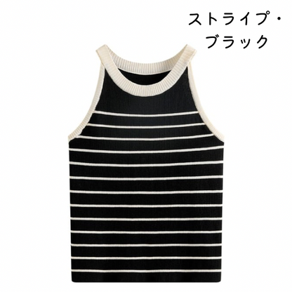 【5color】 ホルターネックニットトップ Z00206