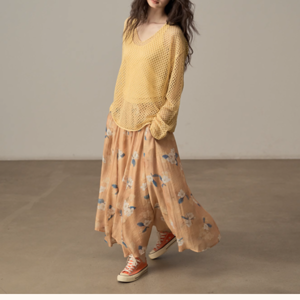 【4color】メッシュオーバーサイズニットトップ《Z00998》