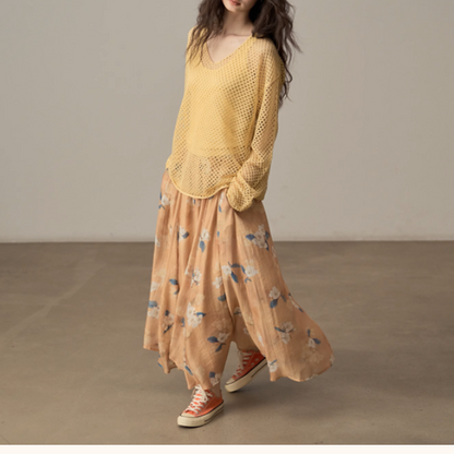 【4color】メッシュオーバーサイズニットトップ《Z00998》