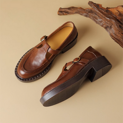 【2color】レトロ感漂う厚底メリージェーンシューズ《Z01100》