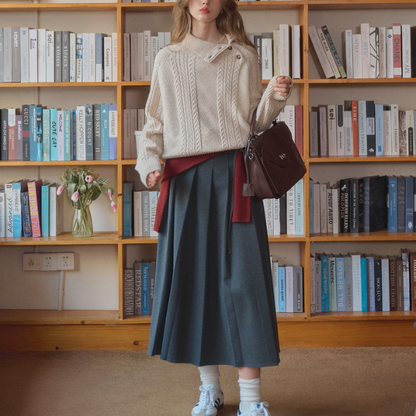 冬の読書室とツイストの記憶ニット《Z01160》