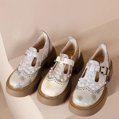 【2color】パール煌めくレトロメリージェーン《Z01343》