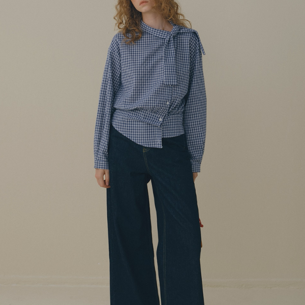 青の余韻とショールカラーの記憶《Z01164》