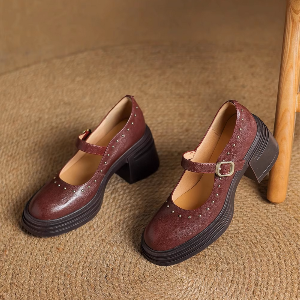 【3color】レトロ可愛い厚底メリージェーンシューズ《Z01099》