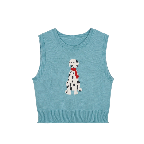 【2color】おうちとダルメシアンの物語ニットベスト《Z01176》