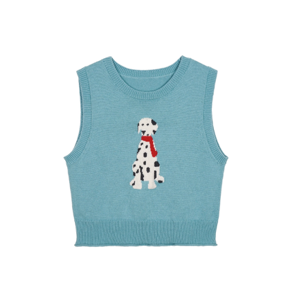 【2color】おうちとダルメシアンの物語ニットベスト《Z01176》