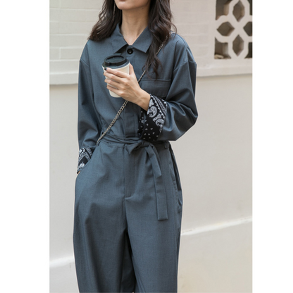 ウエストベルトワントーンジャンプスーツ　AU-222