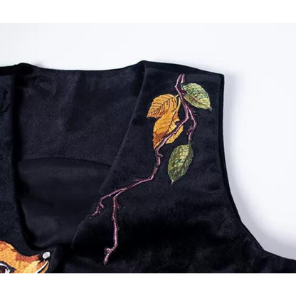 バンビ柄ノーボタンベスト AU-339