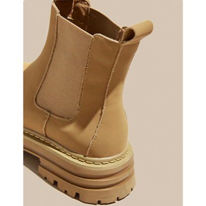 【3color】ラウンドトゥ厚底チェルシーブーツ X-521