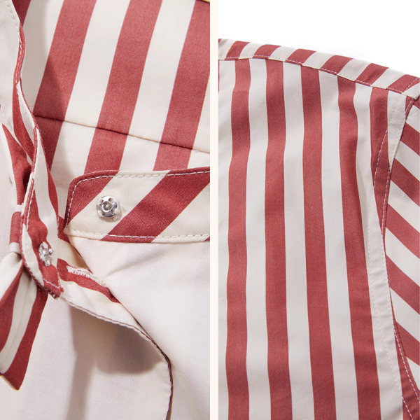 バンドカラーストライプロングシャツ《Z00897》