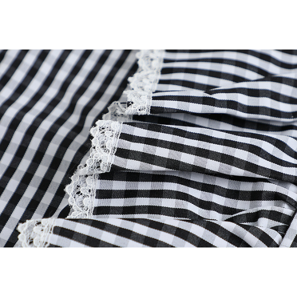 ストライプフリルブラウス　X-347