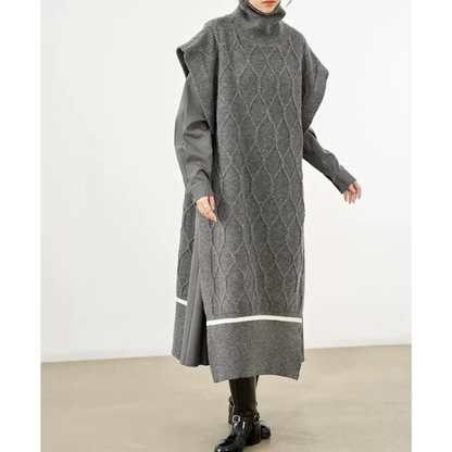 【２color】サイドプリーツフレアワンピース w-058