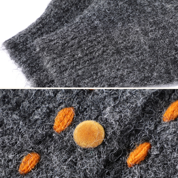 【3color】冬いろステッチと小さなまるボタン《Z01167》