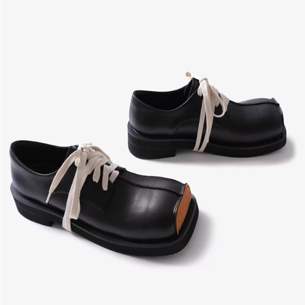 バイカラースクエア厚底ダービーシューズ《Z01352》