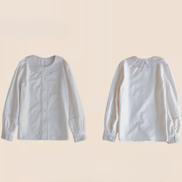 静かな午後とピンタック襟のブラウス《Z01159》