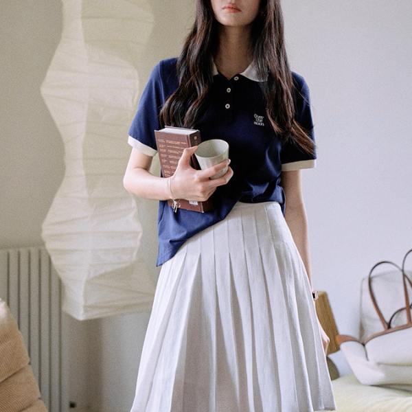 配色襟が映えるロゴ刺繍ポロシャツ《Z01110》