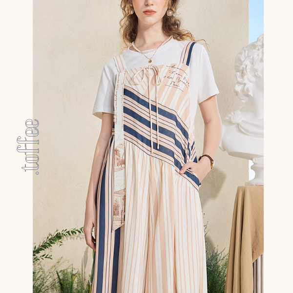 ストライプ切替オールインワン《Z01055》