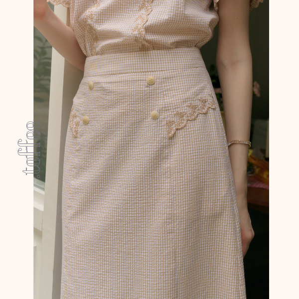 レトロ調ハイウエストAラインロングスカート　Z00783