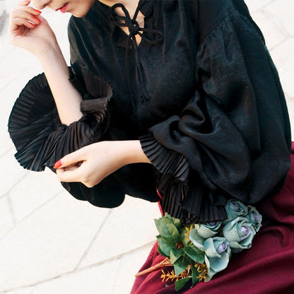 ビクトリア風のロマンティックブラウス　tp0030