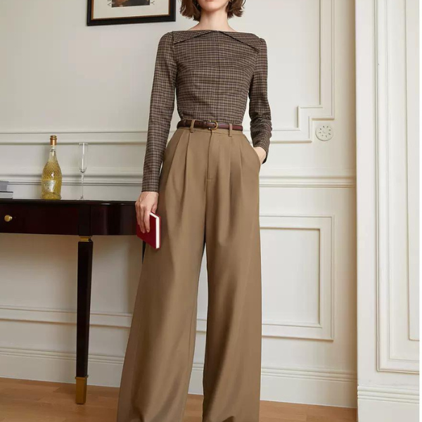 ボートネック襟付きトップス X-021