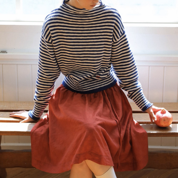 【2color】朝の光をまとうボーダーニット《Z01169》