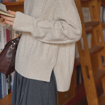 冬の読書室とツイストの記憶ニット《Z01160》