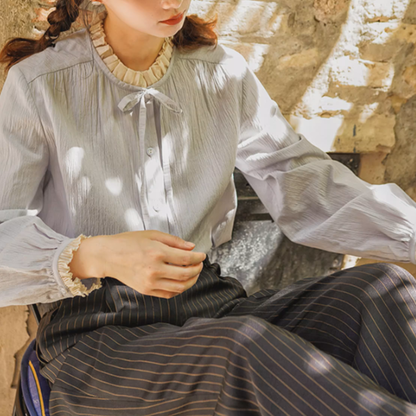 【2pattern】アルプスの風をまとうブルーシャツコレクション《Z01179》