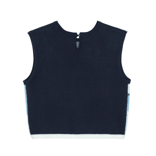 冬景色を描くレトロニットベスト《Z01082》