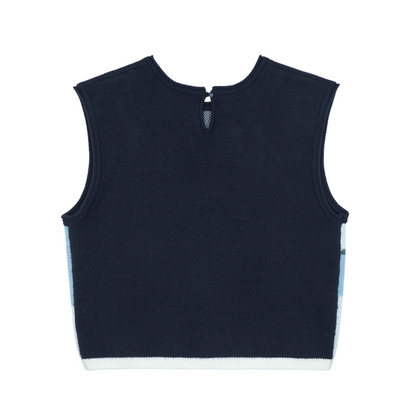 冬景色を描くレトロニットベスト《Z01082》