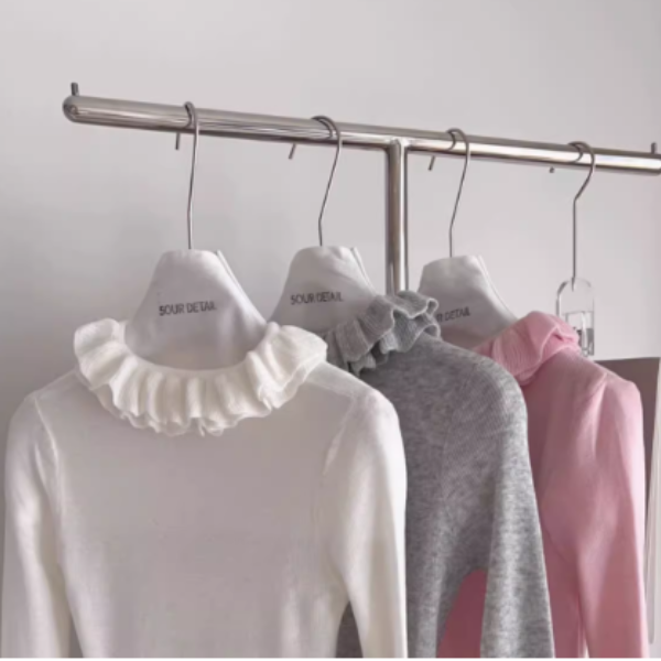 【4color】フリルネックトップ Z00040