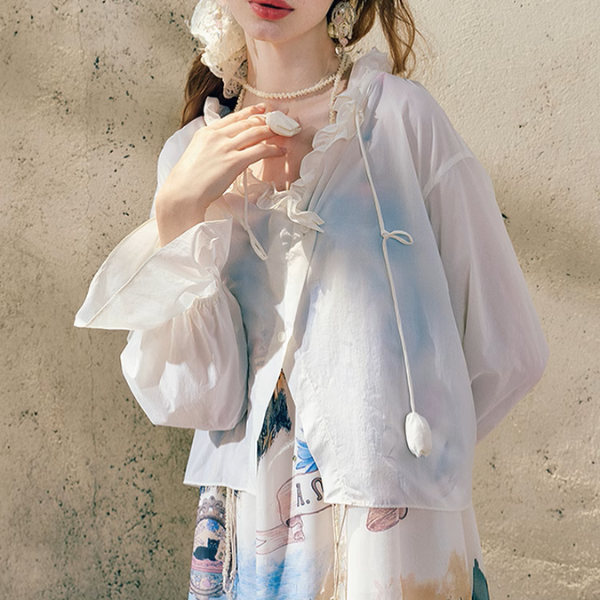 フリルシアークロップドカーディガン《Z00971》