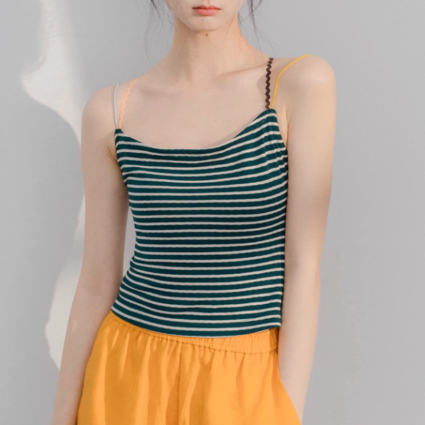 【2color】バッククロスストライプキャミソール《Z01070》
