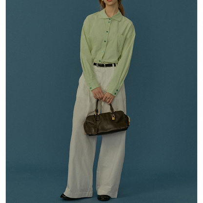 【2color】 コットン100%コントラストボタンシャツ Z00070