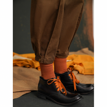 【２color】リブヘムセンタープレスパンツ AU-468