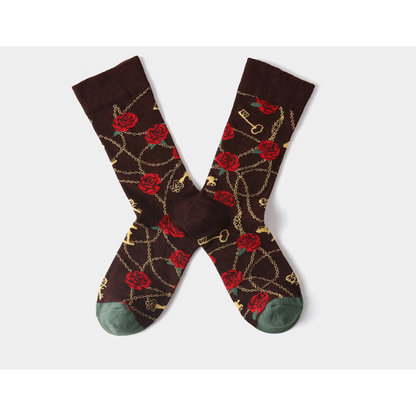 フラワージャガードソックス3Pセット X-334