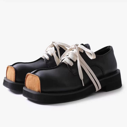 バイカラースクエア厚底ダービーシューズ《Z01352》