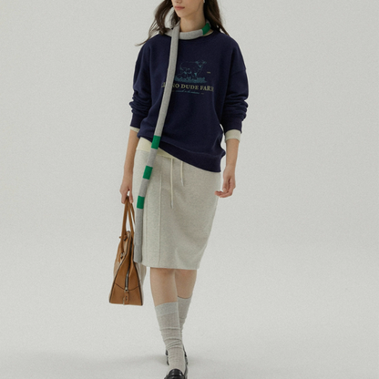 牧場プリントのレトロスウェットプルオーバー《Z01079》