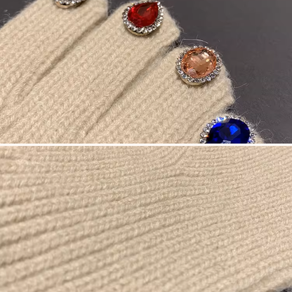 【4color】指先きらめく＊カラフルストーン手袋《Z01193》