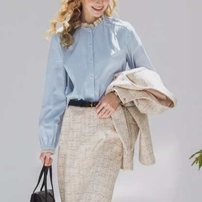 【2pattern】アルプスの風をまとうブルーシャツコレクション《Z01179》