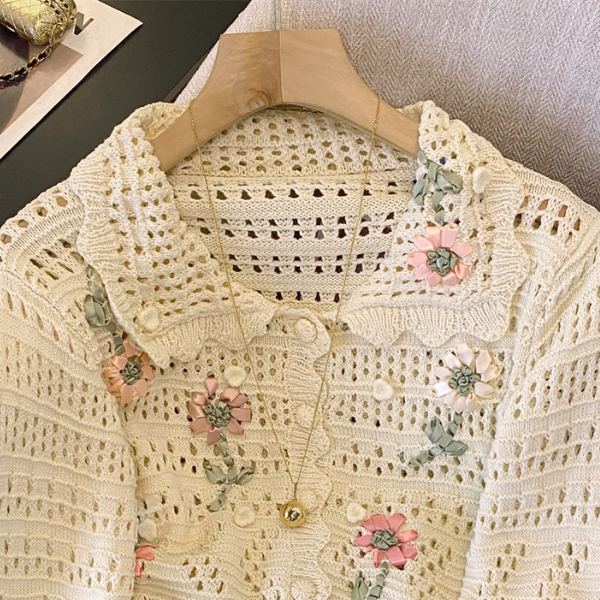 花咲くメッシュレースのカーディガン《Z01170》